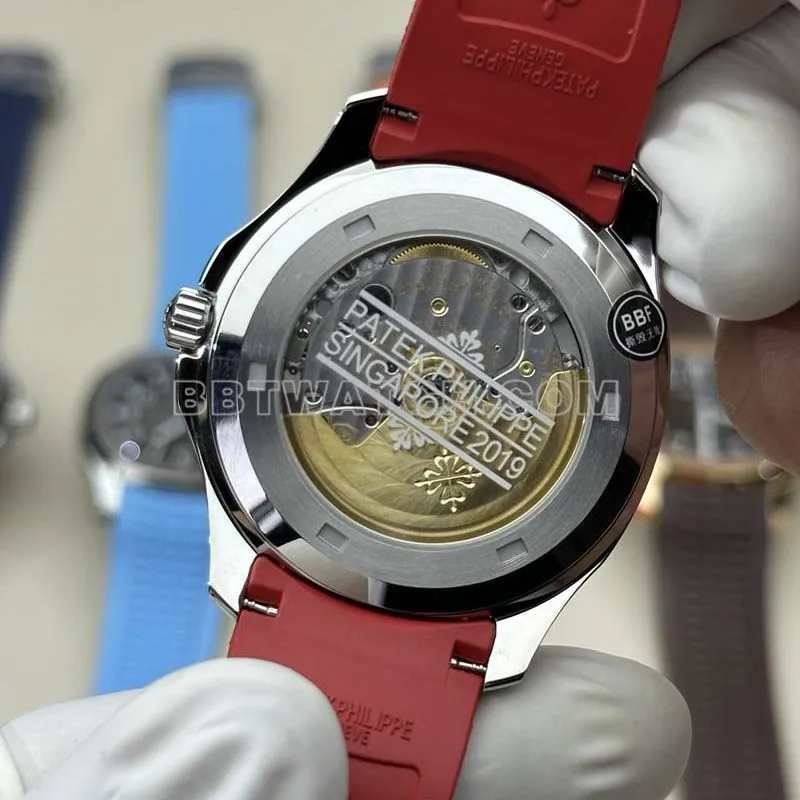 Patek Philippe1:1replica watch BBF factory grenade black dial red rubber model 5167Acaseback live photo