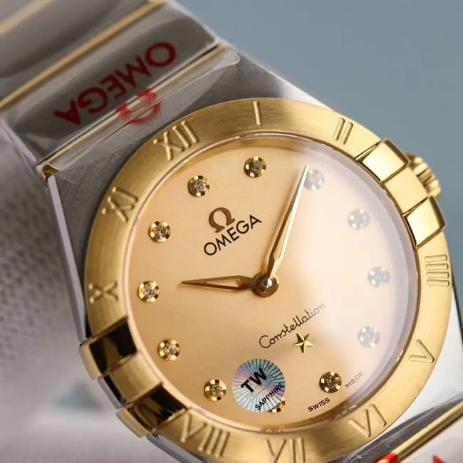 TW factory Omegatop-tier watch constellation series quartz ladies gold plate steel bracelet side view