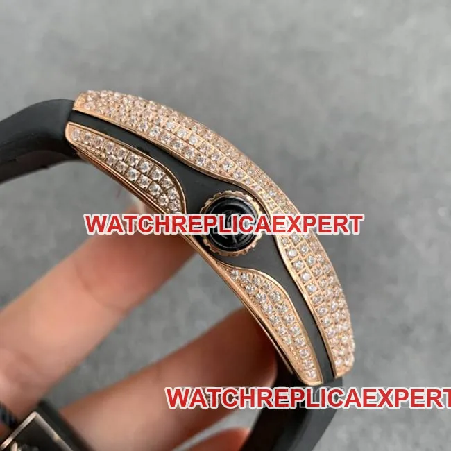 ABF factory Frank Muller collectible watch V45 diamond plate gold diamond case leather braceletcaseback live photo