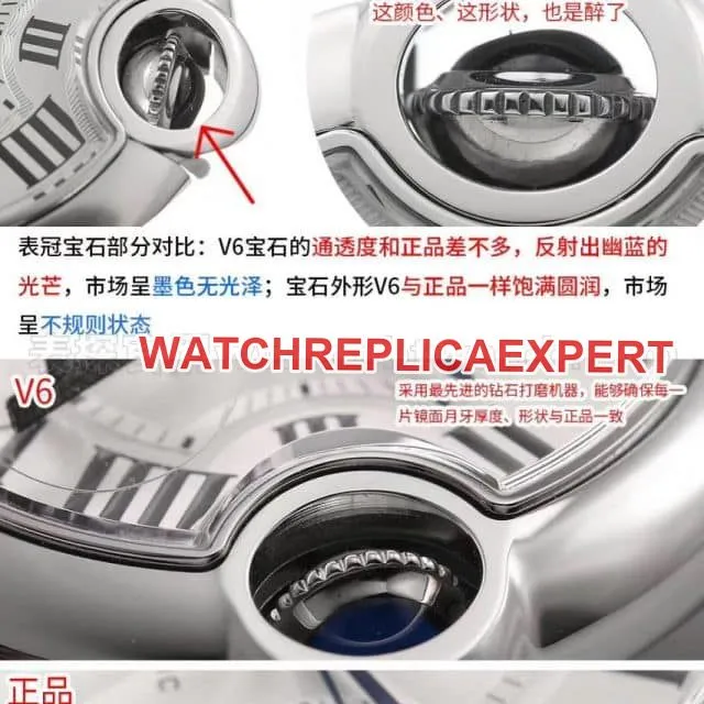 Cartierreplica blue balloon classic watch style V6 factory upgraded version V7 review detail shots