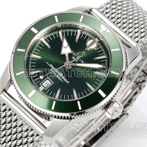 BLS factory collectible watch super ocean culture Breitlinggreen dial steel braceletfront live photo