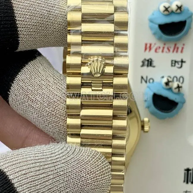 collectible watch Rolexyellow goldPPM factory Day-Date mechanical gold plate front live photo