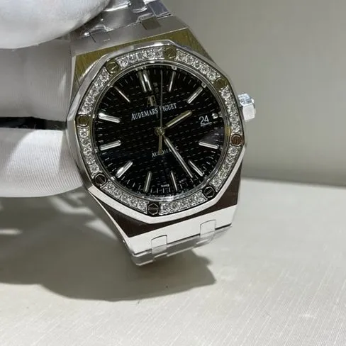 Top Audemars Piguet watches men's black disk steel strap mechanical watch buckle figure