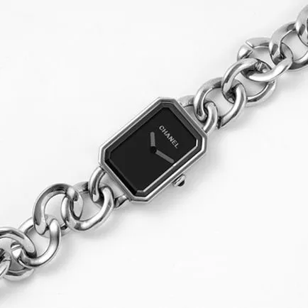 top-tier replicaChanel women's black dialsteel braceletPremiere watch series quartz watch side view