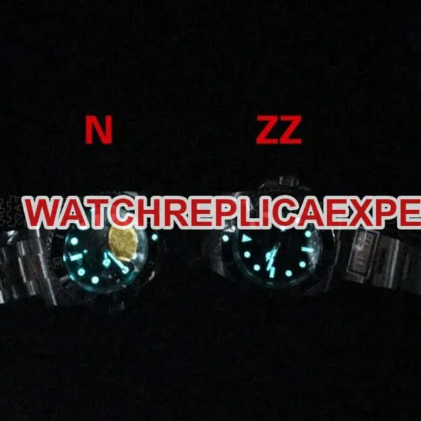 Rolex Black Submariner Watch ZZ Factory vs N Factory V10S Comparison Review Front View