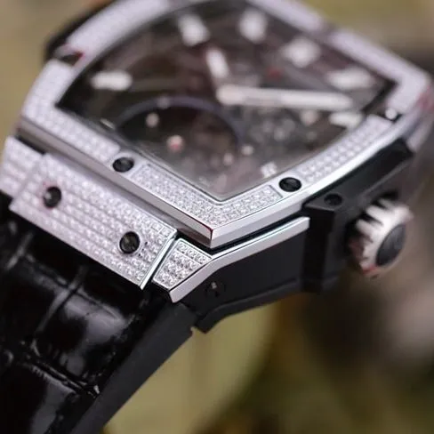 Hublot top-tierhigh-quality watch men's black dial black belt tourbillonMASTERPIECE series mechanical watch clasp picture