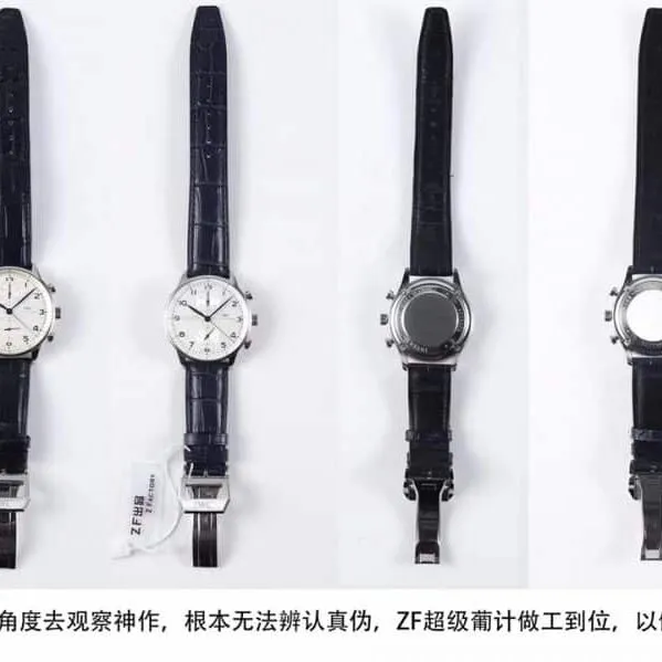 ZF FactoryIWC Portuguese watch IW371446 blue needle watch genuine and fake comparison review front view