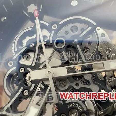 Richard Milletop-tier watch R factory hollow plate white rubber model RM055side live photo