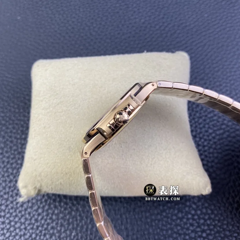 3KPatek Philippe sports elegant series 7118top-tier 1:1high-quality watch ladies gold brown plate steel bracelet model pictures and prices caseback live photo
