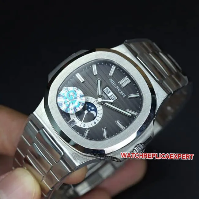 GR factory top-tier replicaPatek PhilippeNautilus sports elegant series 5726/1A-001 men's black dialsteel braceletautomatic movement watch size chart