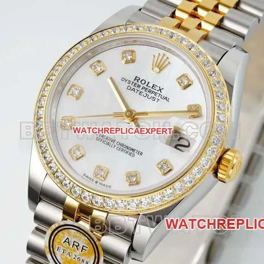 ARF FactoryRolex log mother-of-pearl disc diamond bezel31mm intergold five-lattice chain link 278383side live photo