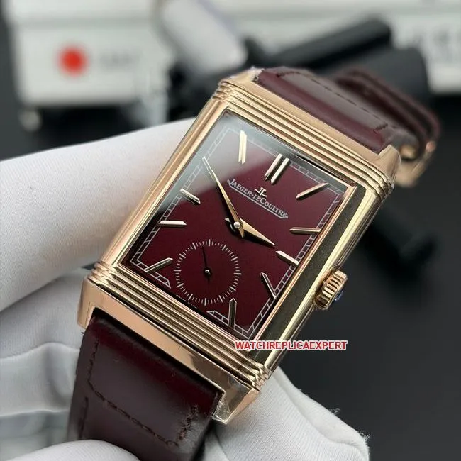 top-tier watch JJF factory Jaeger-LeCoultre flip watch wine red plate 398256Jclasplive photos