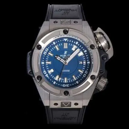 top-tier watch Hublot HUBLOT titanium shell king supreme lumeblue dial1400automatic men's mechanical watch clasp picture