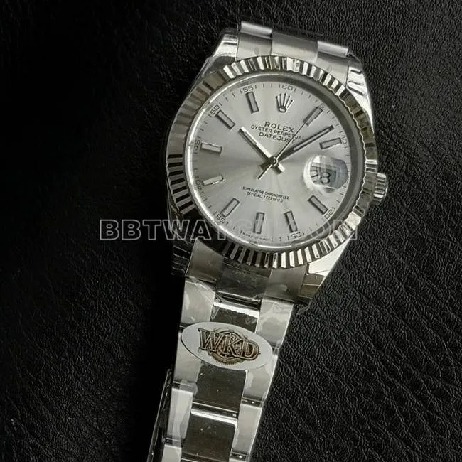 WKD Factory Watch Rolex Datejust 41mm Silver Dial 126331 Real Shot - Front View