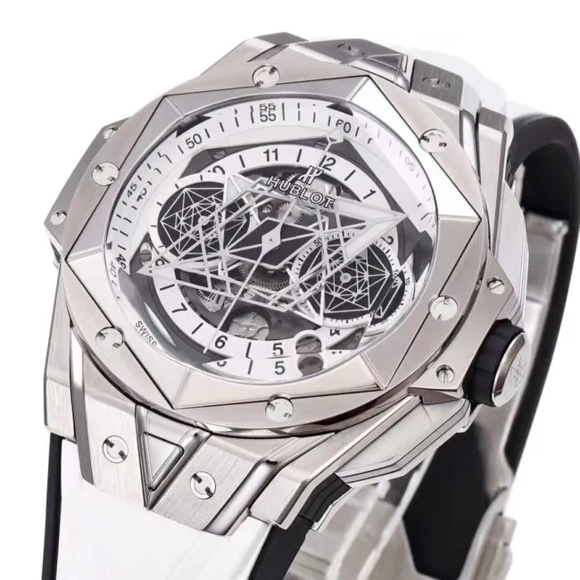 top-tiersuper cloneBBFHublot watch brand new Hublot most popular white steel model movement picture