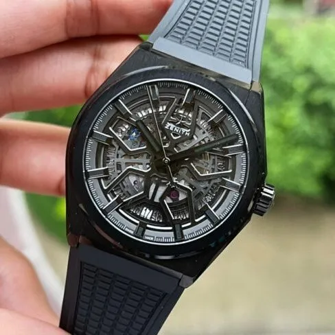Big factory high-quality replicaLF Zenith black dialDEFY series new upgraded version men's watch front view