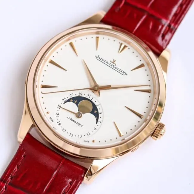 top-tier replicaGF FactoryJaeger-LeCoultre ultra-thin master series moon phase36mm stainless steelcase watch clasp picture