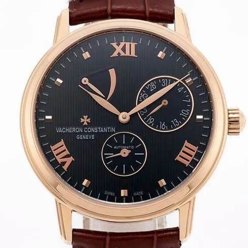 APEX factory top-tier watch Vacheron Constantin series automatic movement black dial red strap men's watch side view