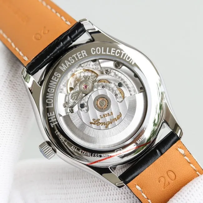 KL factory top-tier watch Longines famous craftsman double date displayl2.775black dial watch side view