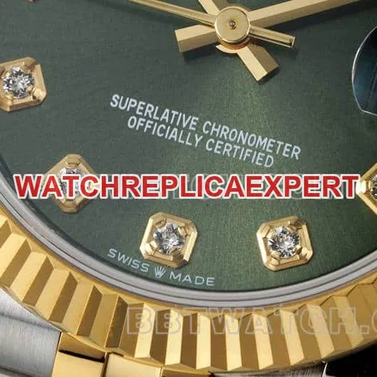 ARF FactoryRolex log top-tier 1:1high-quality replicagreen dial31mm gold five-grid chain link278273front live photo