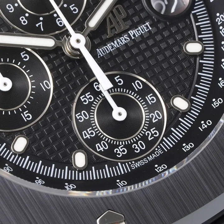 APF factory Audemars Piguet men's Royal Oak offshore type watch black dialceramic model 26238CE.OO.1300CE.01braceletlive photos