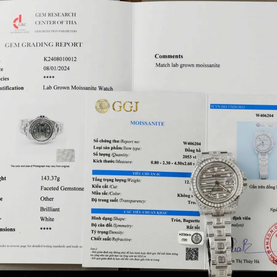Rolex GMT-Master II 116769TBR Iced Out VVS1 Moissanite Best Replica 40mm