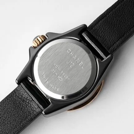 top-tier replicaChanel women's black dial black belt J12 series quartzleather strap watch detail shots