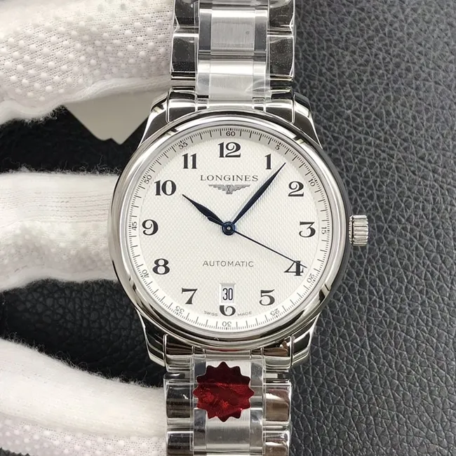 KL factory top-tier watch Longines men's white dialsteel bracelet famous series L2.628.4.78.6 automatic movement watch side view
