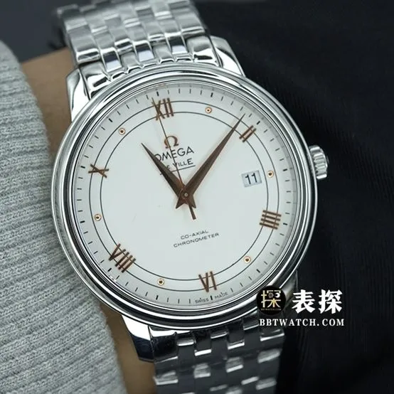 MKS FactoryOmega Diefei watch men's white dial gold needle steel bracelet model pictures and prices front live photo