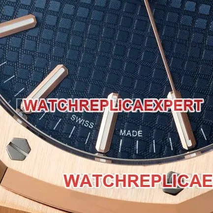 collectible watch DDF factory Audemars PiguetRoyal Oakblue dialrose gold4302 mechanical 15510caseback live photo