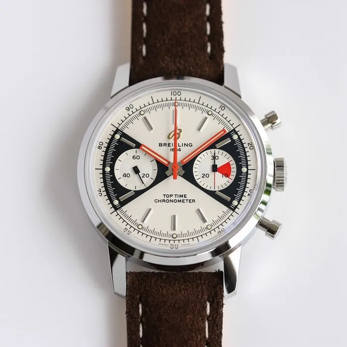 Top collectible watches Breitling Men's White Plate Top Time Series Belt Watch Buckle Figure