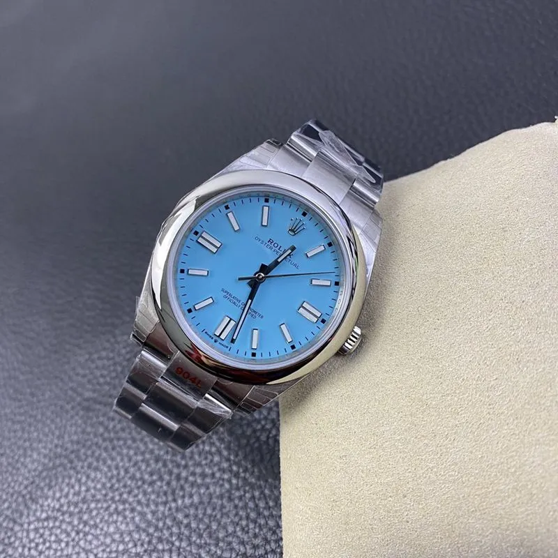 Rolex2020 new watch Oyster Perpetual Tiffany blue dial3230movement front view