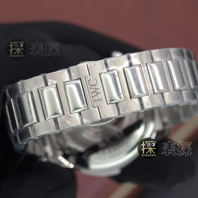 zf factory Portuguese IWC1:1replica watch white dialchronographsteel bracelet front view