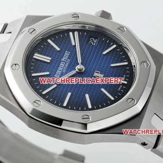 ZFAudemars PiguetRoyal Oak1:1top-tier replica2024 new smoked blue dial15202front live photo