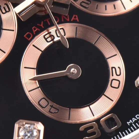 C Factory Daytona Rolex collectible watches black plate rose gold rubber model m116515ln-0057