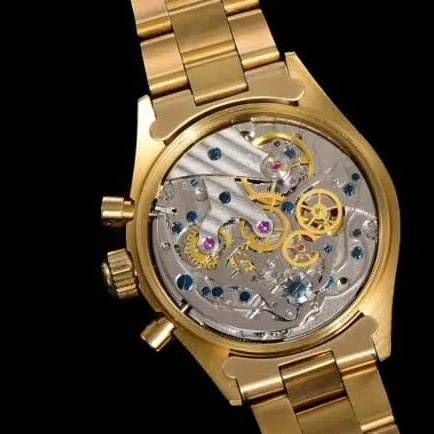 top-tier watch Rolex manual chronograph movement retro series 18K gold black dial men's watch movement picture
