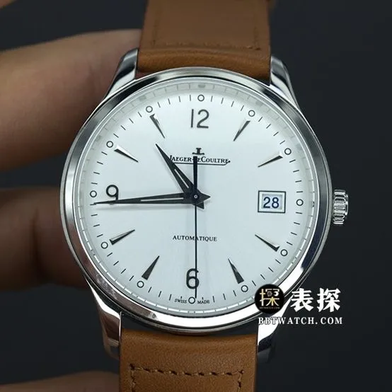 ZF FactoryJaeger-LeCoultre master top-tier 1:1super watch men's date display white dial silver needle leather strap model pictures and prices overall live photos