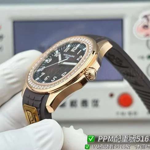 Patek PhilippePPM factory watch Aquanaut dark brown diskdiamond bezel5167clasplive photos