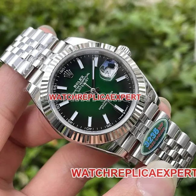 collectible watch log ERF factory Rolexgreen dial3235 mechanical 41mmbraceletlive photos