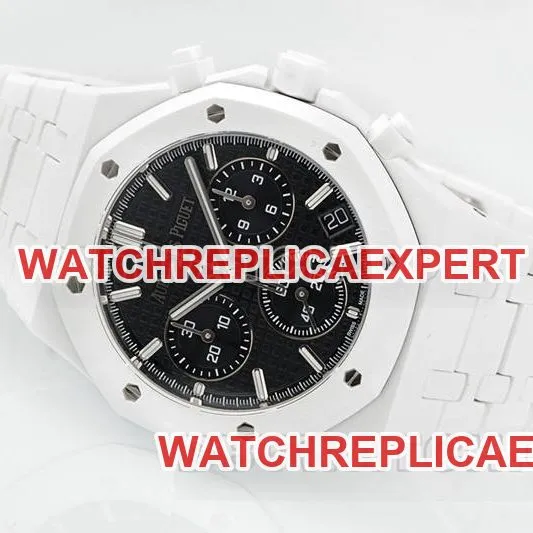 Audemars Piguet1:1replica watch APS factory Royal Oakblack dial mechanical white steel bracelet model 26240front live photo