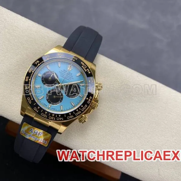 Rolextop-tier watch ARF FactoryDaytonablue dialyellow gold4131 rubber model front live photo