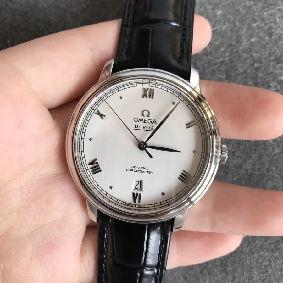 Omegatop-tiersuper watch Diefei series white face men's mechanical watch front view