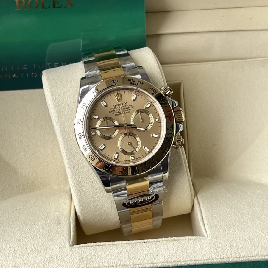 BT factory Rolex men's Daytona1:1super watch gold panda disc steel bracelet model m116503-0003caseback live photo