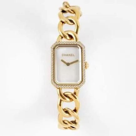 top-tier replicaChanel women's white dial gold steel braceletPremiere watch series quartz watch clasp picture