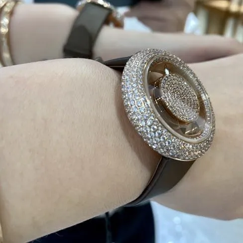 top-tier Jack Bao high-quality women's black dial black belt quartz watch front view