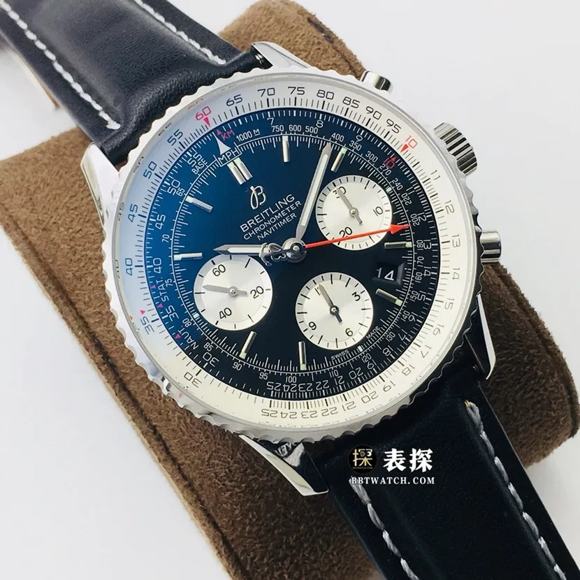 GB factory Breitling aviation chronograph11:1super watch men's black dialleather strap model pictures and prices clasplive photos