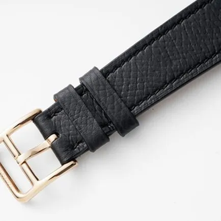 top-tier Hermès women's black dial black belt classic series quartzleather strap watch front view