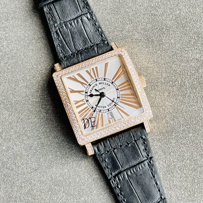 Top collectible watches Frankmuller Men's Gold Plate Full Star Series Belt Watch Front View
