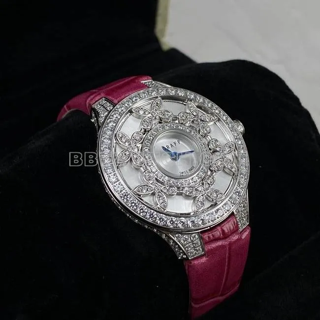 top-tier watch Graf VCA factory sapphire crystaldiamond33mmquartz movementfront live photo