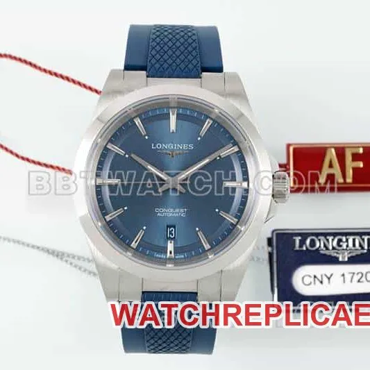 AF FactoryLongines Concas 1:1super cloneblue dial rubber model L3.830.4.92.9front live photo